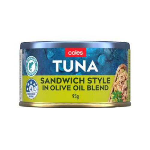 COLES TUNA SANDWICH OLIVE OIL BLEND 95G