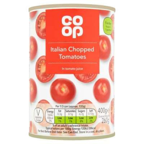 CO OP CHOPPED TOMATOES IN TOMATO 24x230G