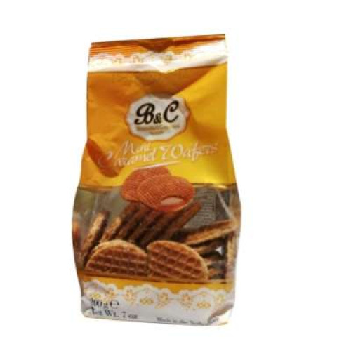 BISCUITS & COOKIES MINI CARAMEL WAFERS 200G