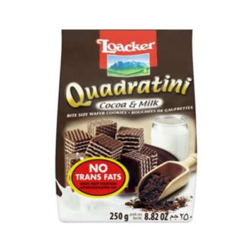 LOACKER QUADRATINI COCOA & MILK 250G