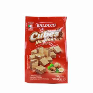 BALOCCO CUBES HAZELNUT WAFERS 250G BALOCCO CUBES HAZELNUT WAFERS 250G
