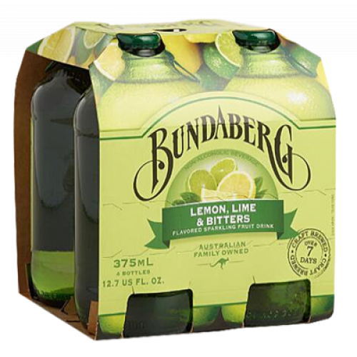 BUNDABERG LEMON LIME & BITTER BEER 375ML*4