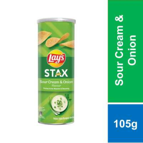 LAY'S STAX SOUR CREAM & ONION (M) 105G