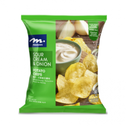 MEADOWS POTATO CHIPS CRM & ONION 60G