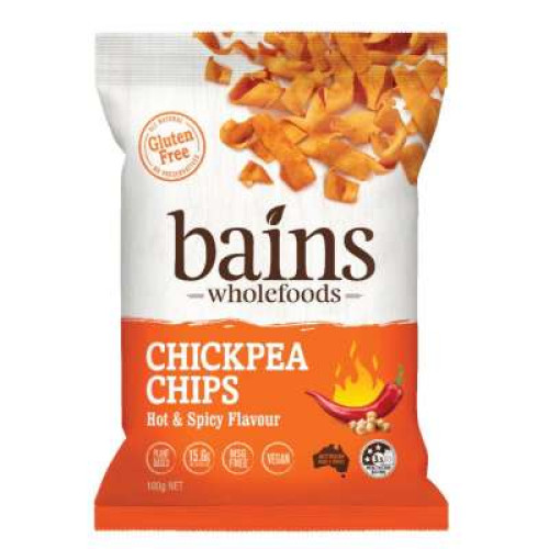 BAINS CHICKPEA CHIPS HOT & SPICY 100GM