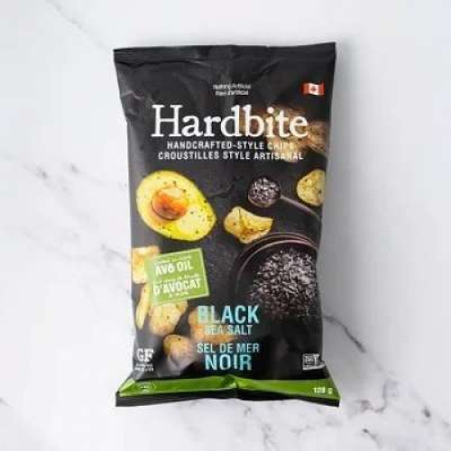 HARDBITES BLACK SEA SALT AV OIL POTATO CHIPS 128G