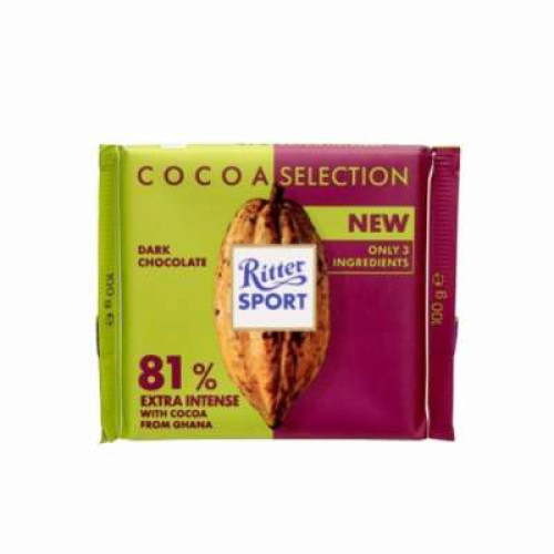 RITTER SPORT GHANA COCOA 81% 100G