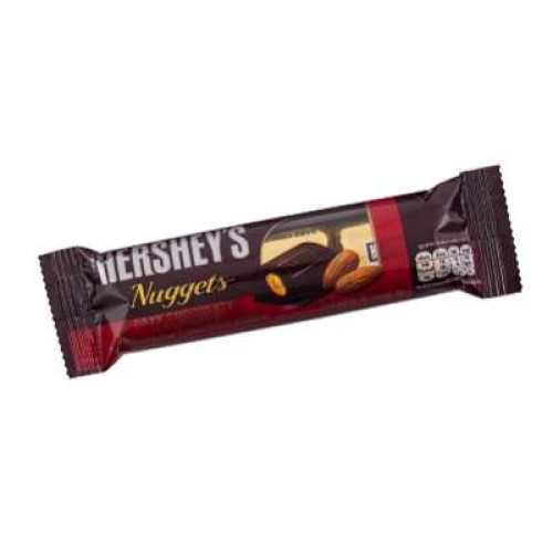 HERSHEY NUGGET 3P DARK CHOCO WITH ALMONDS 28G