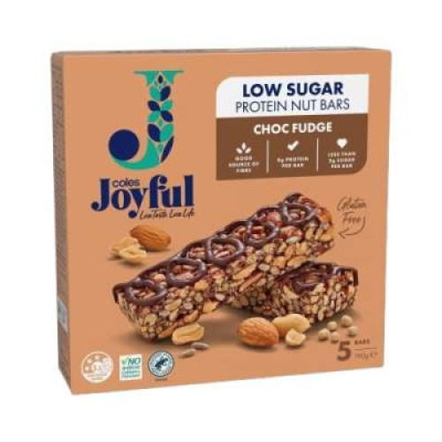 COLES JOYFUL PROTEIN BAR CHOC FUDGE 190G