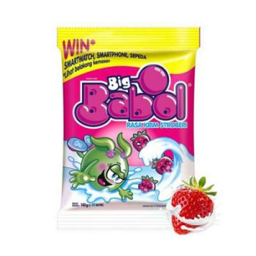 BIG BABOL BAG STRAWBERRY CREAM 140G