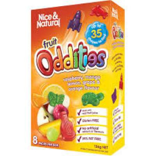 NICE & NATURAL FRUIT ODDITIES RASP MANGO 8PKT 136G