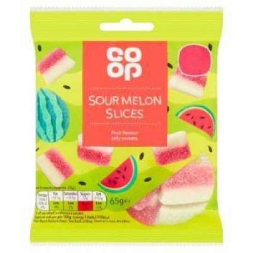 CO OP SOUR WATERMELON SLICES 14x65G