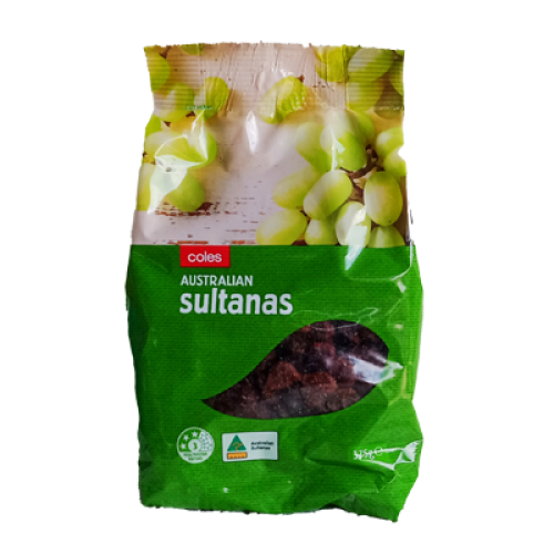 COLES 100% AUSTRALIAN SULTANAS 375G