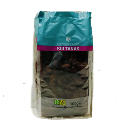 CO OP SULTANAS 500G