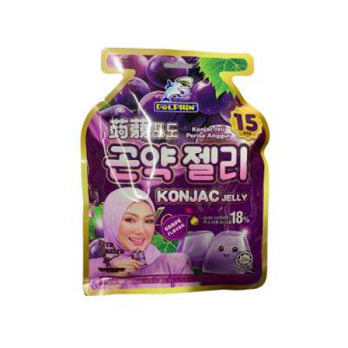 DOLPHIN KONJAC JELLY - GRAPE 15'S