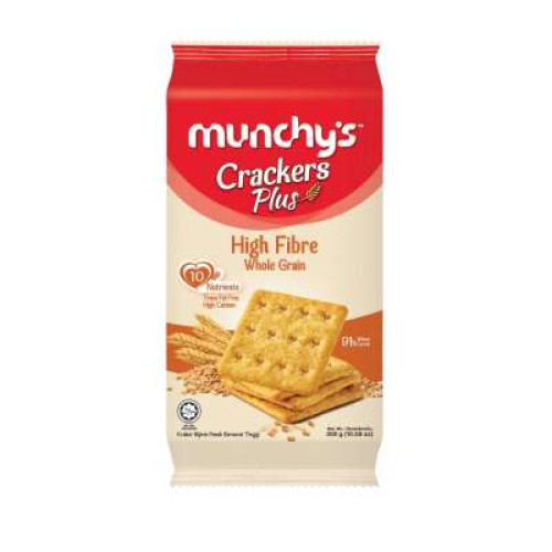 MUNCHY'S CRACKERS PLUS HIGH FIBRE WHL GRAIN300G