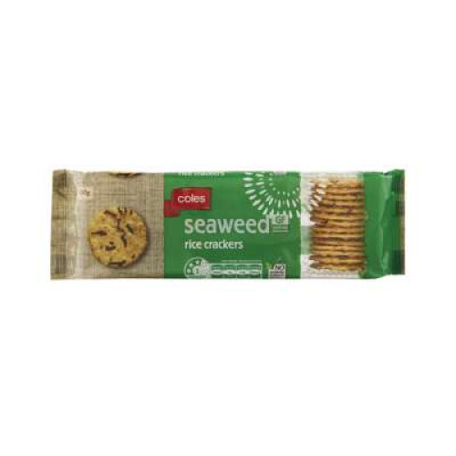 COLES RICE CRACKERS SEAWEED 100G