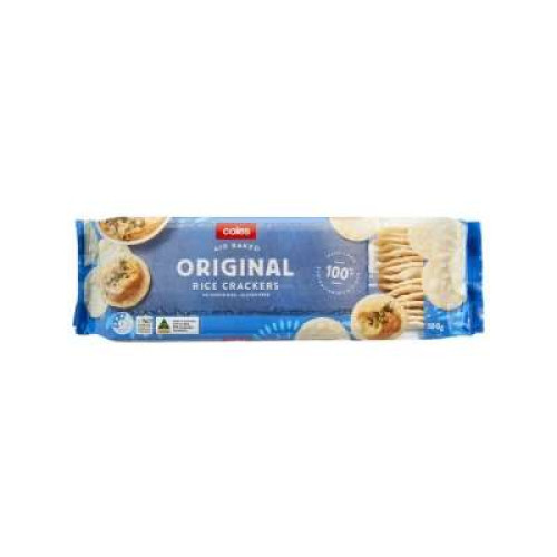 COLES RICE CRACKERS PLAIN 100G