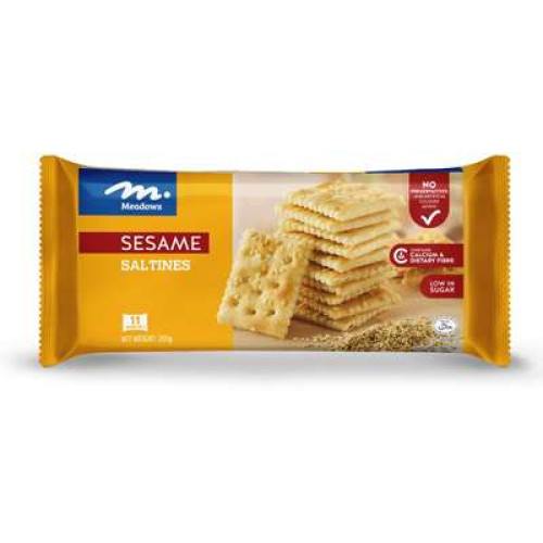 MEADOWS SALTINES SESAME 205GM