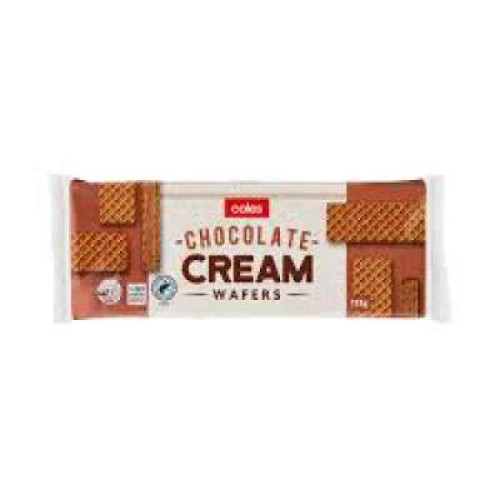 COLES CHOCOLATE CREAM WAFERS 125G