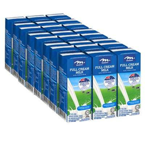 MEADOWS UHT MILK FULL CREAM  200MLX24