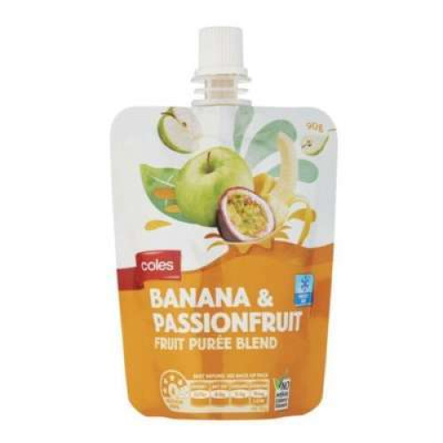 COLES BANANA PASSIONFRUIT FRUIT PURE