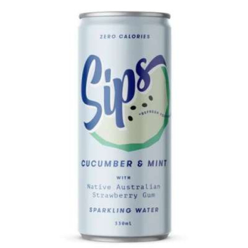 SIPS SPARKLING SOFT DRINK CUCUMBER & MINT 330ML