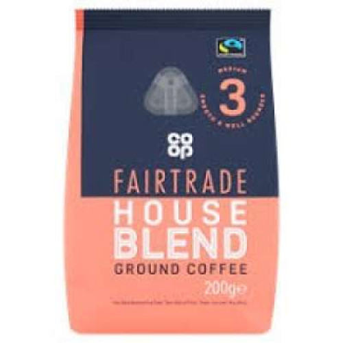 CO OP FAIRTRADE HOUSE BLEND COFFE 200G