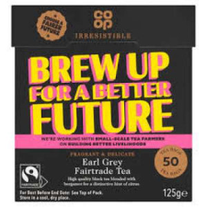 CO OP IRRESISTIBLE FAIR TRADE EARL TEA BAG 125G CO OP IRRESISTIBLE FAIR TRADE EARL TEA BAG 125G