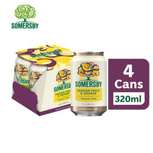 SOMERSBY PASSION FRUIT & ORANGE 320ML *4