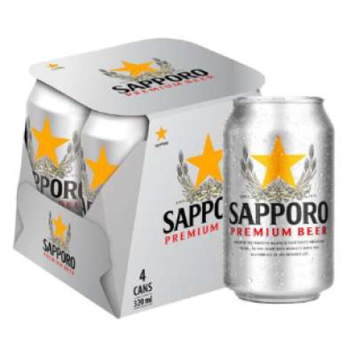 SAPPORO BEER CAN 320ML X 4