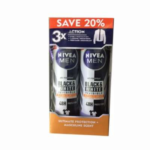 NIVEA NID (M) B&W ULT IMPACT SPRAY TP 150ML @20%