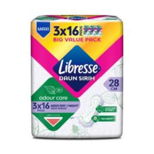 LIBRESSE ODOUR CARE MAXI NW 28CM 3X16S