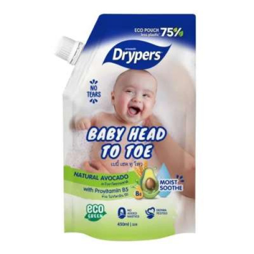 DRYPERS BABY HEAD TO TOE 450ML - AVOCADO
