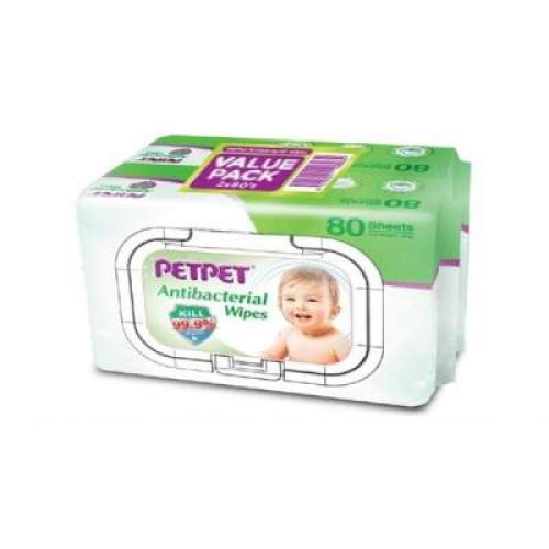 PETPET BABY  WIPES ANTIBACTERIAL 80S*2