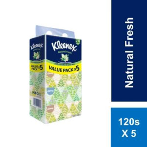KLEENEX BOX NAT/FRESH 2PLY 120S X 5 KLEENEX BOX NAT/FRESH 2PLY 120S X 5