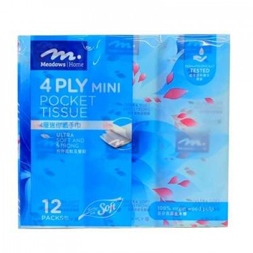 MEADOWS H POCKET TISSUE 8S X 12PKT