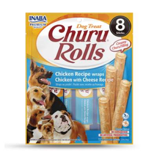 INABA (DOG) CHURU ROLLS CHICKEN WRAPS CHICKEN WITH