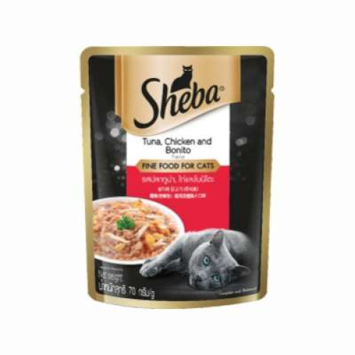 SHEBA POUCH TUNA CHKN WITI BONITO 70G 