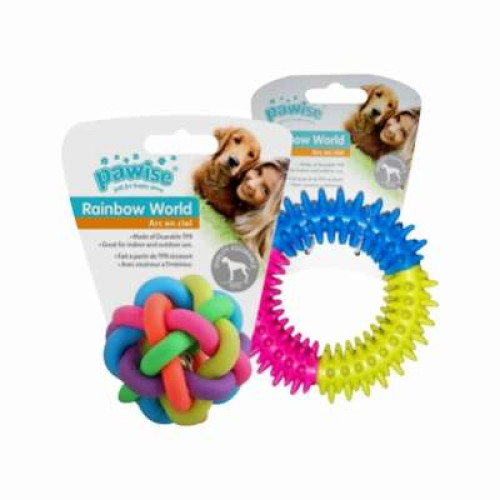 PAWISE Dog Toy Rainbow World - S Size (assorted)