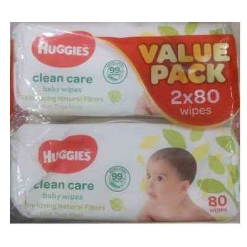 HUGGIES BABY WIPES CLEAN 80S X2