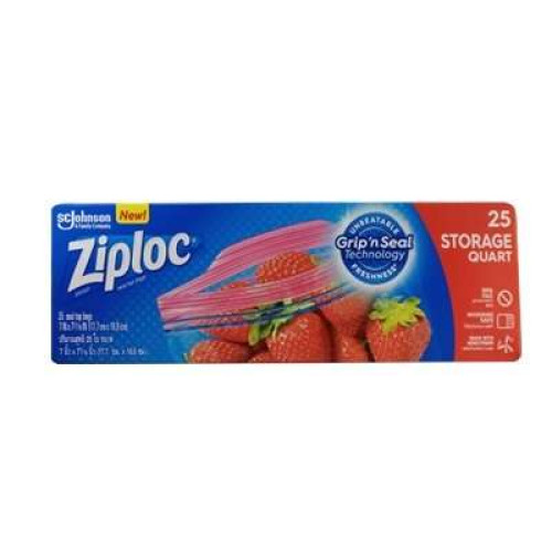 ZIPLOC STORAGE QUART EOT 25SX12