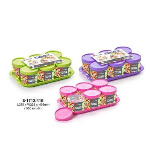 E1712/415 6PCS 550ML RD CONTAINER