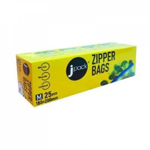 JPACK JP7002 25PCS FOOD STORAGE ZIP LOCK BAG M