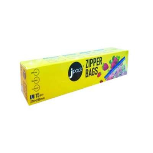 JPACK JP7003 15PCS FOOD STORAGE ZIP LOCK BAG L