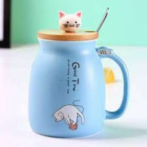 SIS302 PORCELAIN MUG W COVER CAT