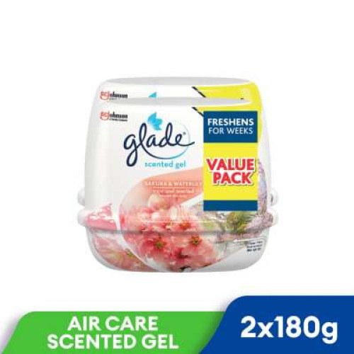 GLADE SCENTED GEL TP 2X180G-SAKURA & WATERLILY